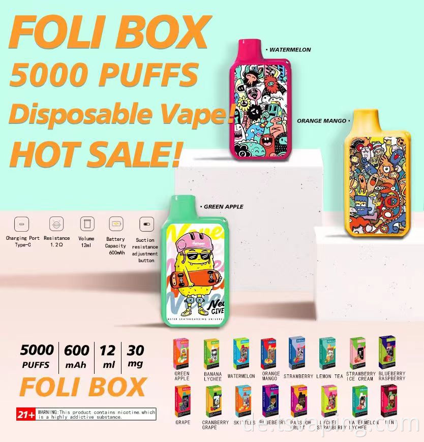 Die Blavenablaven der Foli -Box Foli Box Disposable Flavors